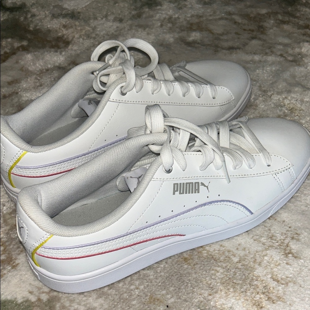 Puma Vikky V3 Sneakers with Red, Purple & Yellow Stripes